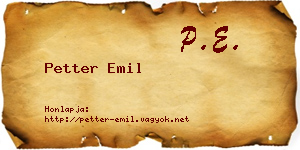Petter Emil névjegykártya